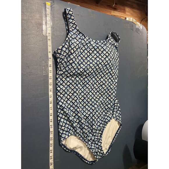 Lands End Womens Floral One-Piece Swimsuit Size 12 Mastectomy Beach Vacation - Picture 2 of 11